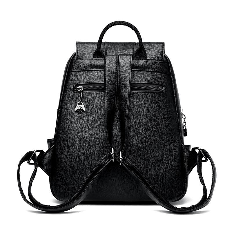Backpack Women's Versatile Large Capacity Fashion New Trendy Women's Anti-theft Backpack School Bag Soft Leather Casual Bag