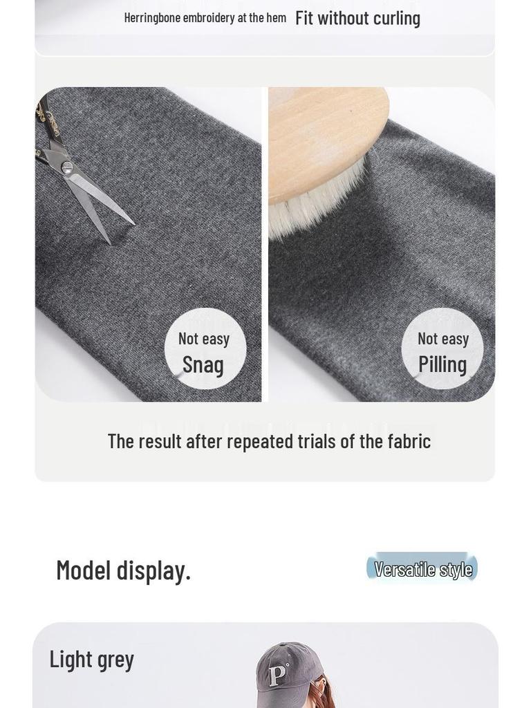 Women's Gray Leggings: New Autumn/Winter 2025, Plus Velvet Warm, Slim-Fit, No Lines, Outdoor Wear, Cotton.