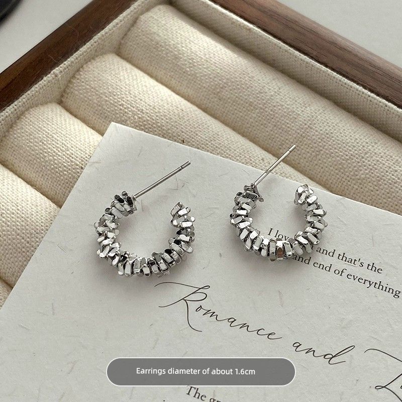 

Niche Style Small Pieces of Silver Metal Women s Best Selling Fancy Earrings Easiest for Match Silver