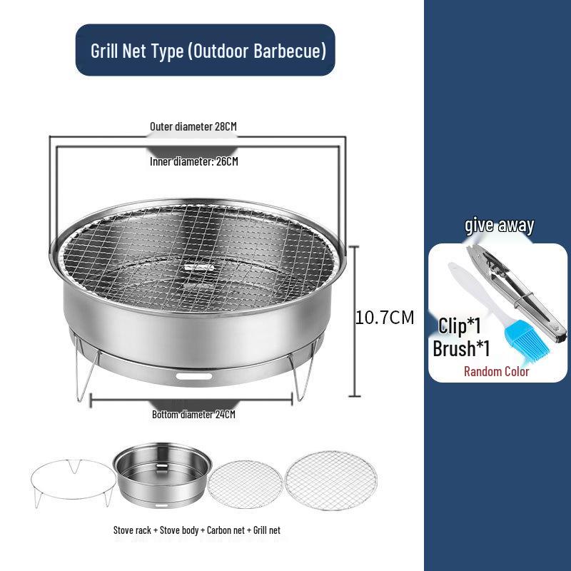 Custom Disposable Portable Charcoal BBQ Grill Gift Set - Stainless Steel for Outdoor Grilling