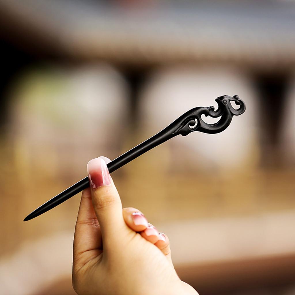Female Ethnic Style Hairpin Stable Grip Smooth Edge Hair Stick Headdres for Chinese Hanfu Cosplay Costume