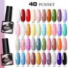 Nee Jolie 40 Colors Gel Nail Polish Set, Japanese Style Soak Off UV Gel Nail Kit, Long Lasting & Easy Application