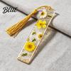 High Quality Bookmarks Dried Flower Resin with Tassels Double-Sided Magnetic Page Markers