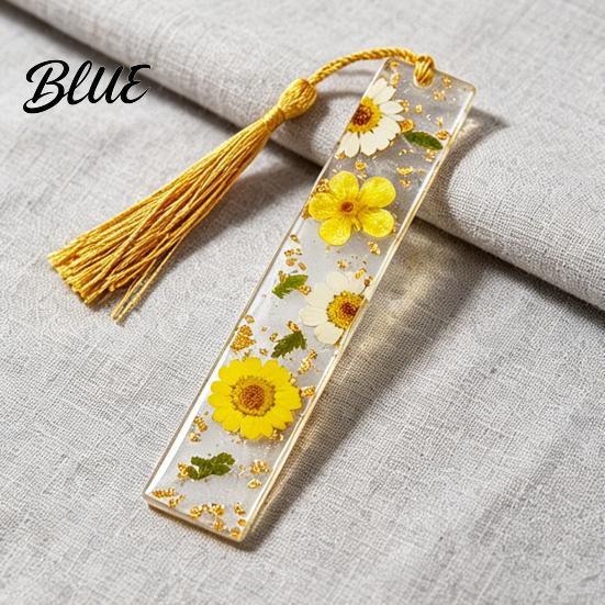 High Quality Bookmarks Dried Flower Resin with Tassels Double-Sided Magnetic Page Markers