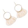 Colorful Round Hoop Allergy Free Earring Bohemia Style Colorful Thread Tassel Pendants Earring