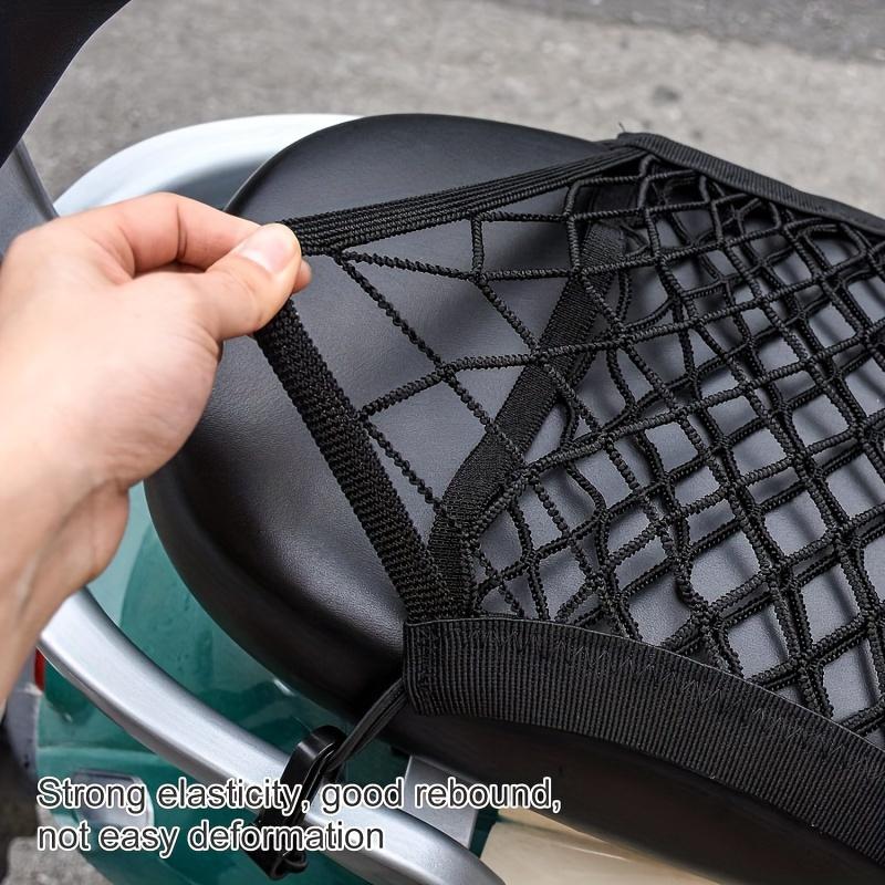 1pc Universal Fit Motorcycle & Scooter Elastic Cargo Net with Helmet Holder, Polyester Mesh Luggage Storage Bag for Bike Tailbox