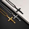 Stainless Steel Jesus Cross Pendant Necklace Fashion Gold Silver Color Christian Necklace Religion Prayer Faith Jewelry for Men