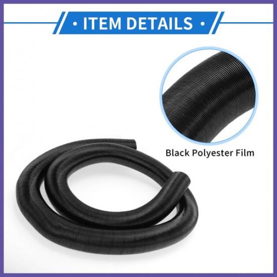 Car Heater Duct Pipe 42mm ID 300cm Max L Aluminum Foil Black