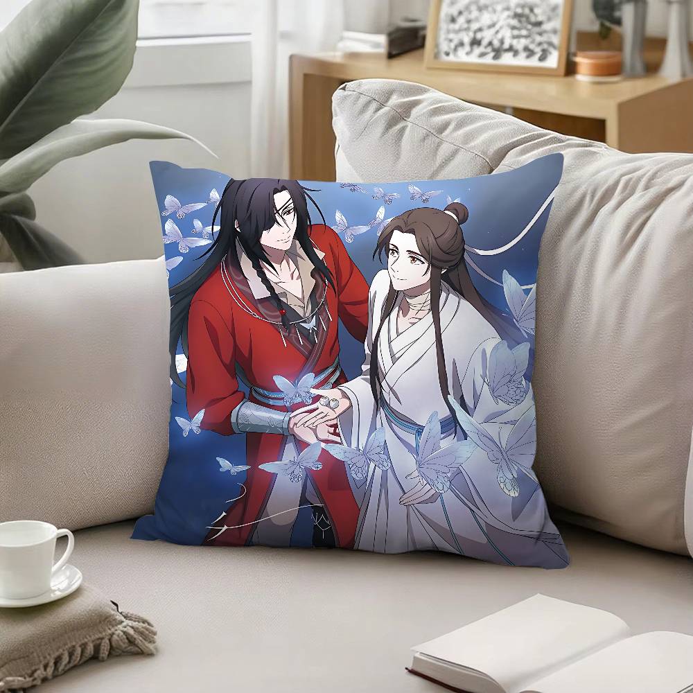 Anime Heaven Officials Blessing Pillow Case Pattern Printed Pillowcase For Living Room Sofa Cushion Cover Bedroom Decor