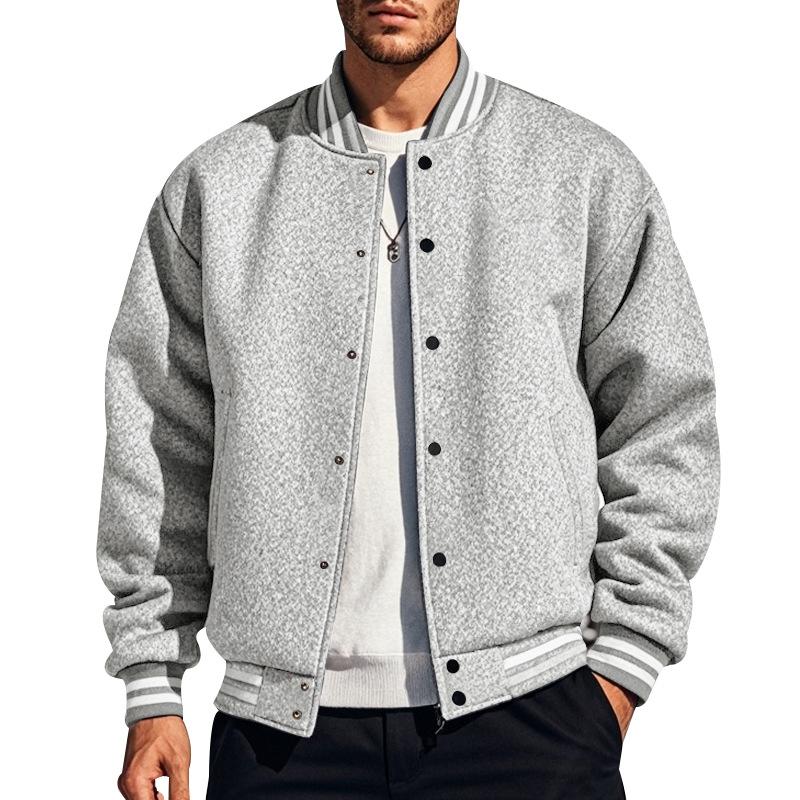 Cross-border Men's Clothing Autumn and Winter Fleece American Sports Loose Casual Stand-up Collar Men's Baseball Jersey Air Force One Flight Jacket