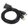 1.8m HDMI to VGA Adapter with Audio and Power for Computer to TV