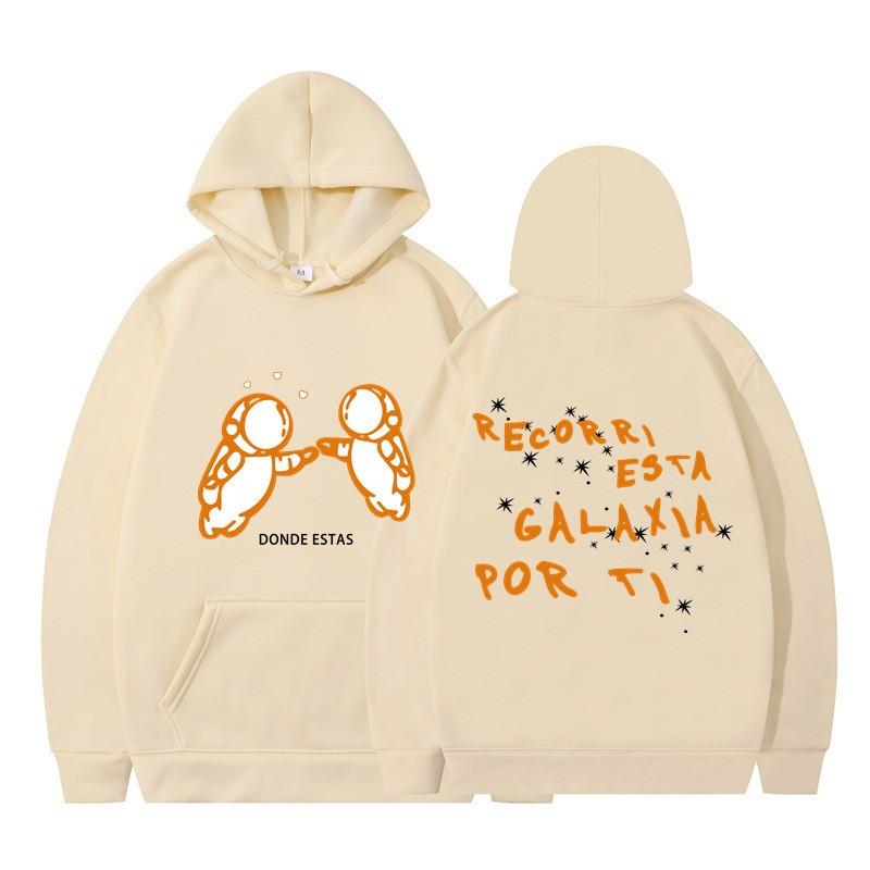 2024 New Fashionable Printed Double Astronaut Hooded Loose Top Cross Border Men's and Women's Casual Sports Hoodie