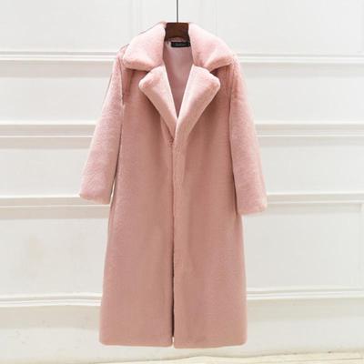 Women Winter Warm Faux Fur Coat Thick Women Long Coat Turn Down Collar Women Warm Coat