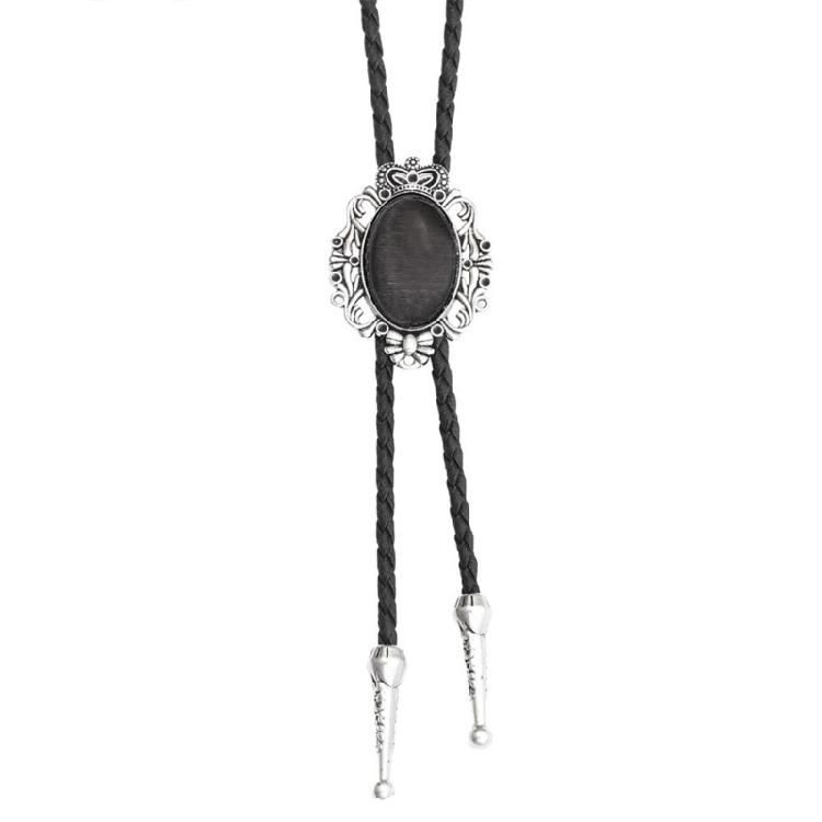 

Goth Style Color Gemstones Buckle Bolo Tie for Male Teens Shirt Sweater Decors