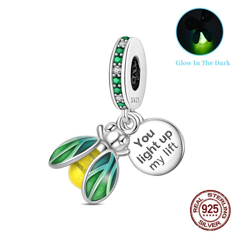 Classic Copper Beads Luminous Firefly Star Chameleon Charms Pendants Fit Original Bracelet Diy Jewelry For Woman