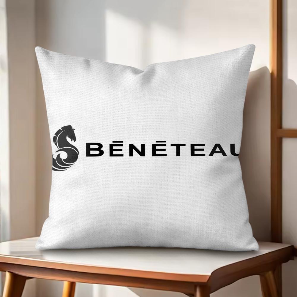 BBeneteauS YYachts Cushion Cover Natural Linen Organic Fabric DoubleSided Printing Couch Pillow Covers Home Decor