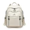 PU Convertible Backpack with Dual Front Vertical Zippers Casual Daypack for Women Daily Travel