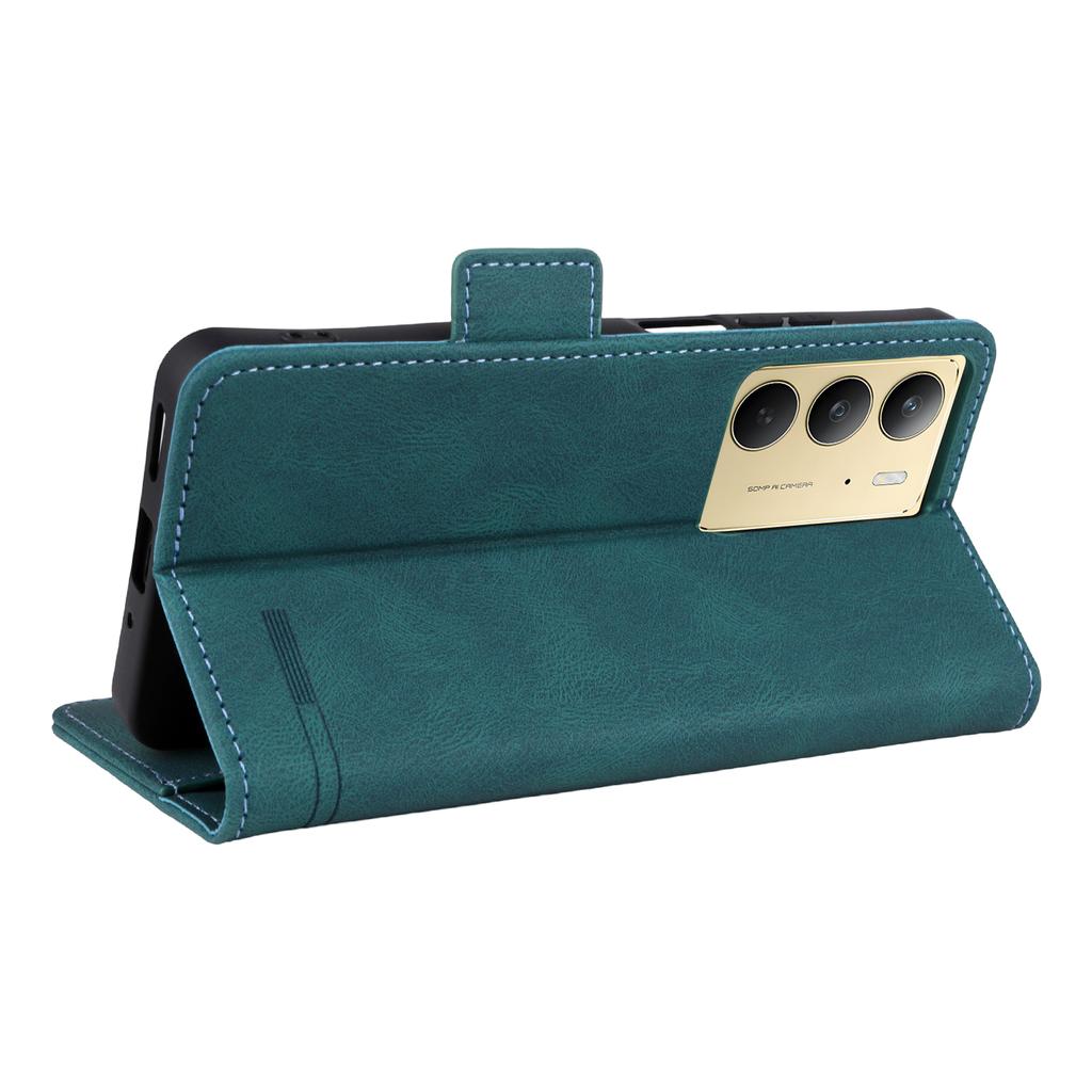 Pour Realme C75 4G Étui Portefeuille en Cuir à Rabat Housse de Téléphone avec Décoration Métallique