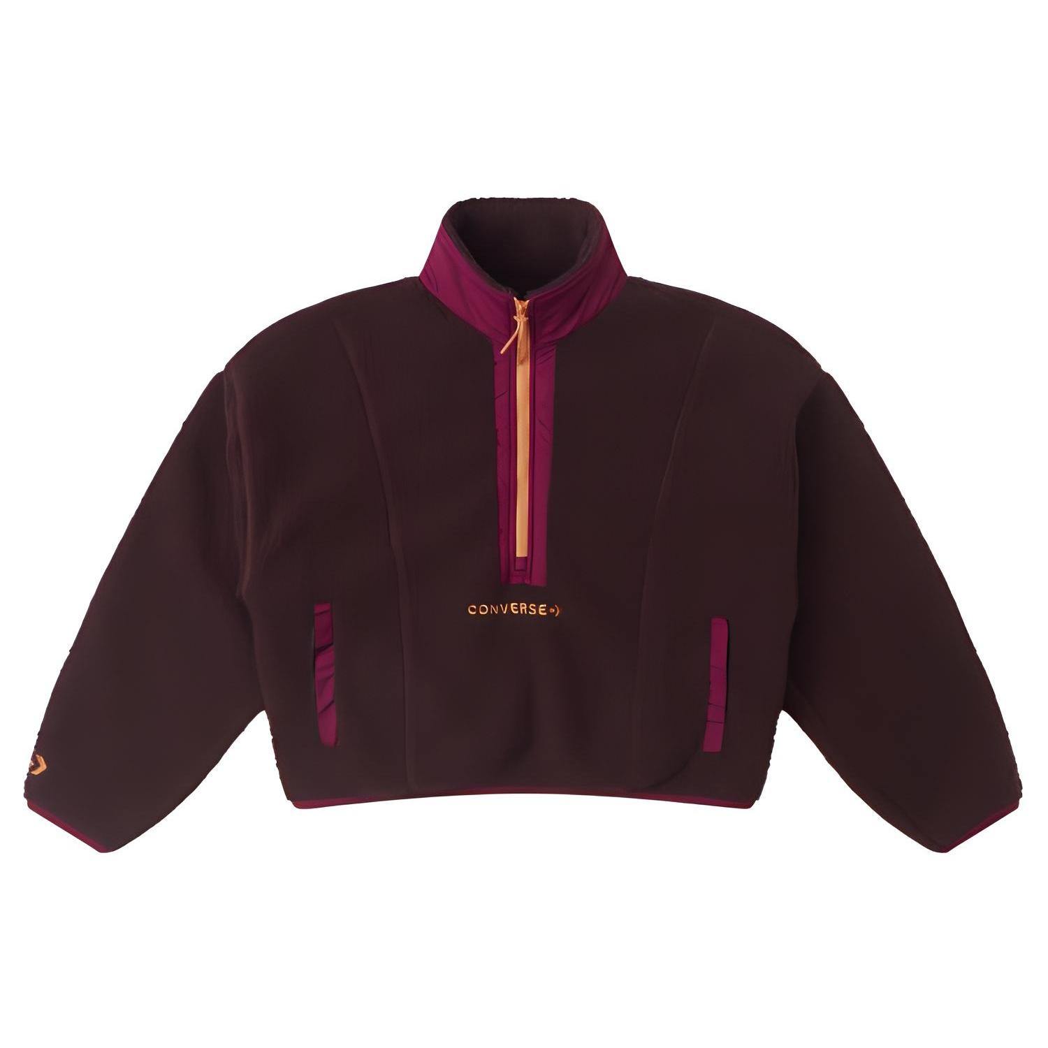 (WMNS) Converse Sherpa Half Zip Top Asia Sizing Eternal Earth Brown Women s 10026147-A01 S