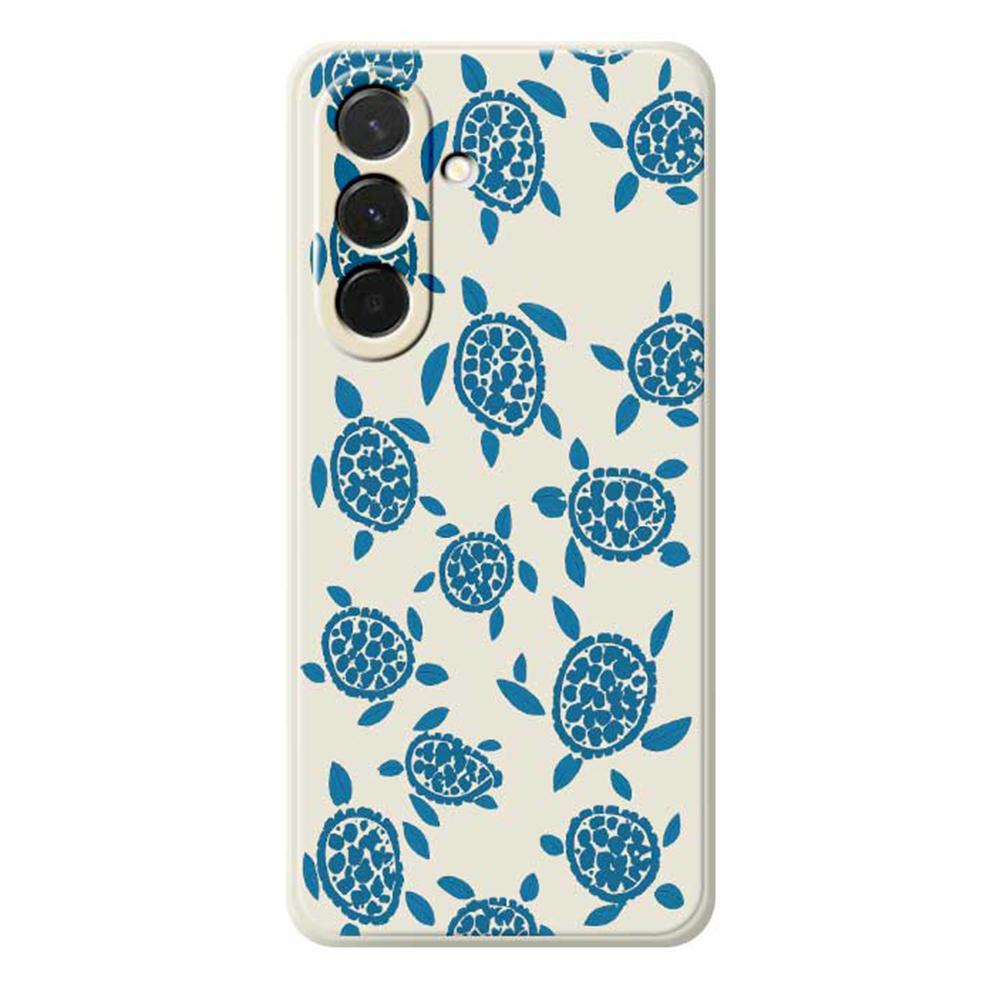 For Samsung Galaxy A36 5G Case Blue Turtle Pattern Printing Straight Edge TPU Phone Back Cover
