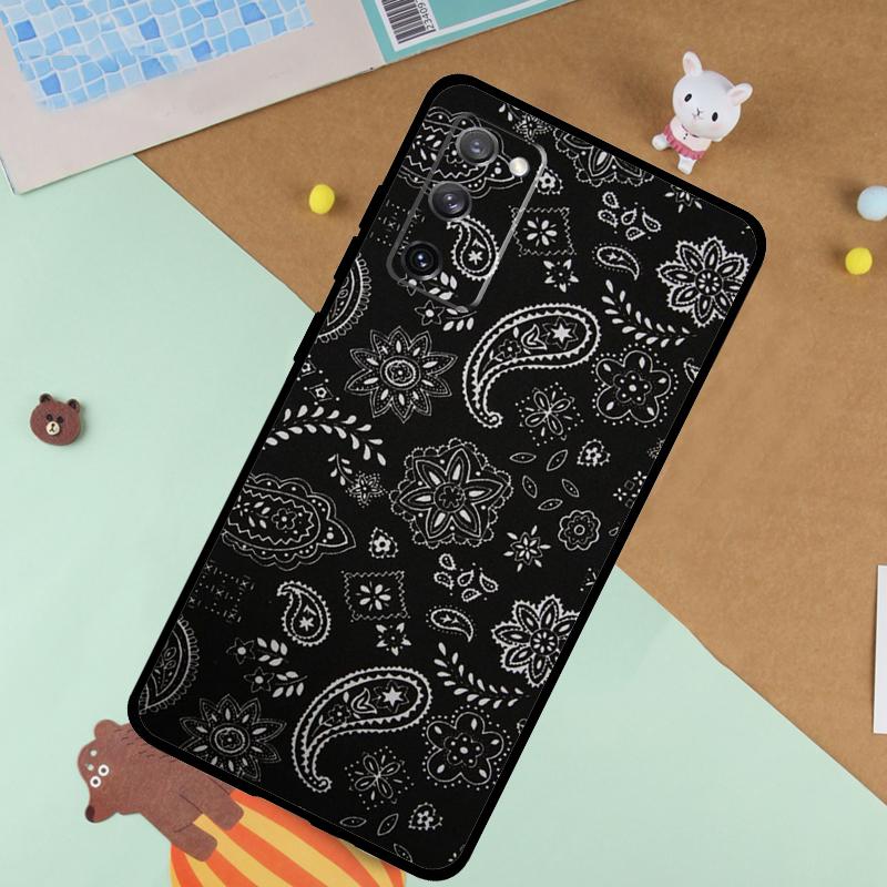 Bandana Seamless Pattern Soft Case For Samsung Galaxy S25 Ultra S9 S10 S20 FE S21 S22 S23 Plus S24 Ultra Funda Cover