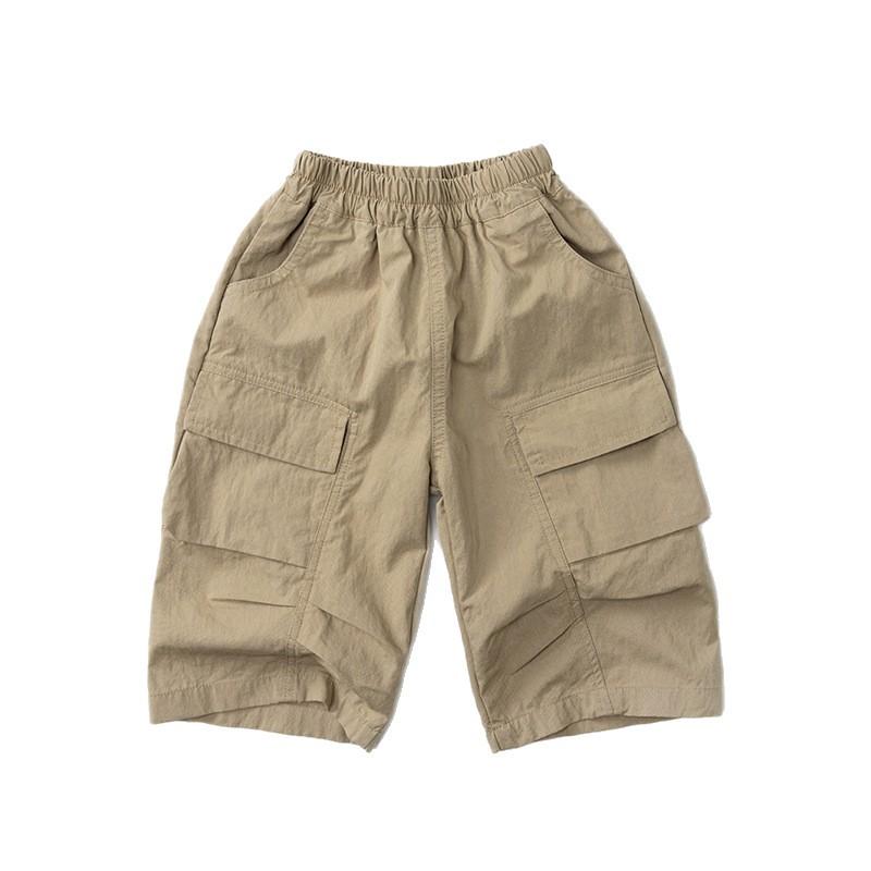 Kids Casual Loose Solid Cargo Pants Unisex Boys Girls Spring Autumn Long Pants