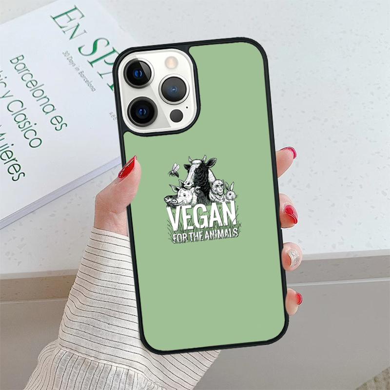 Vegan Vegetarian Phone Case Cover For iPhone 17 Air 15 16 16e 14 13 Pro Coque 12 11 Pro Max For Apple PLUS Fundas