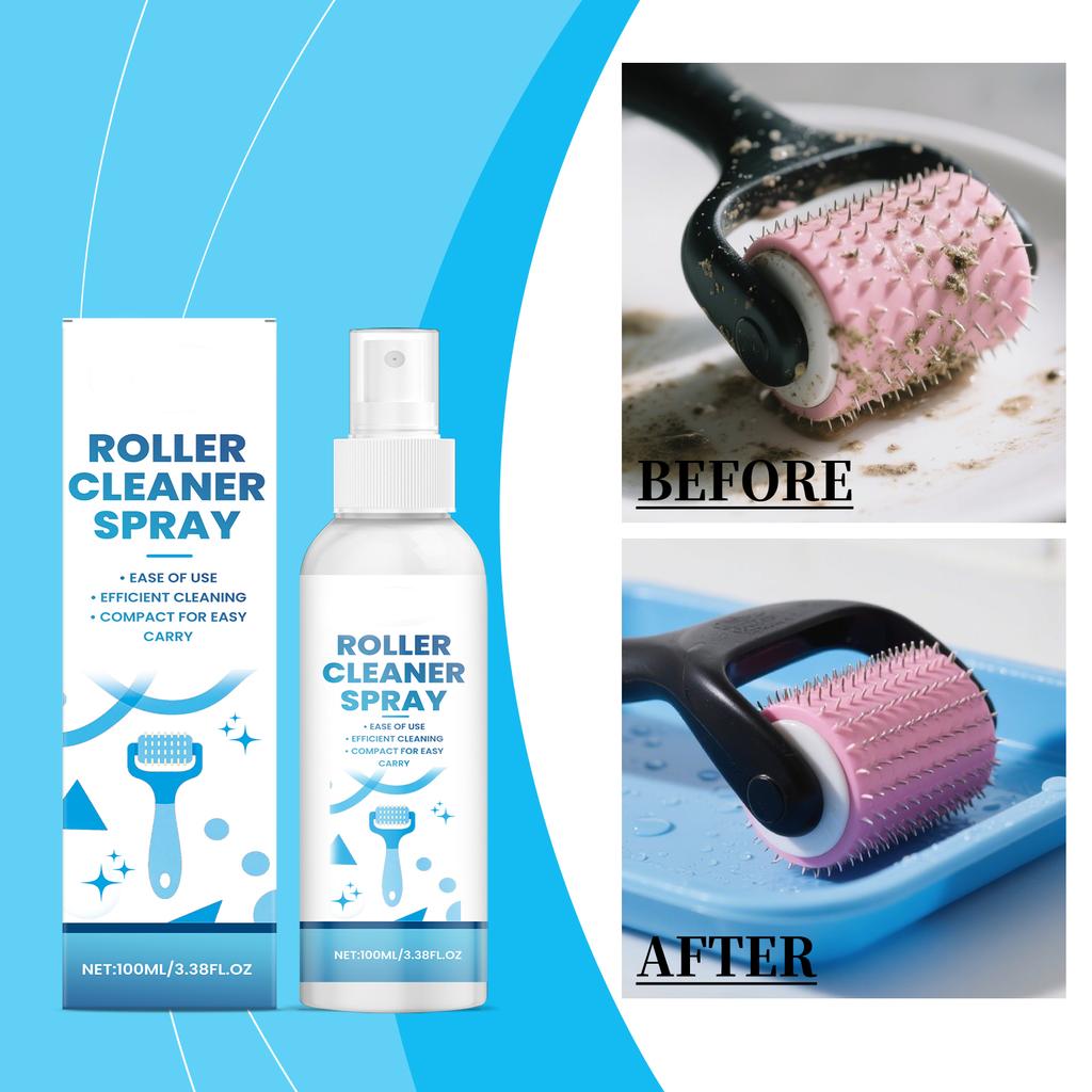 Roller Cleaning Spray: Cleans Roller Stains, Improves Smoothness, Keeps Rollers Clean, And Provides Maintenance And Refurbishment. 100ml