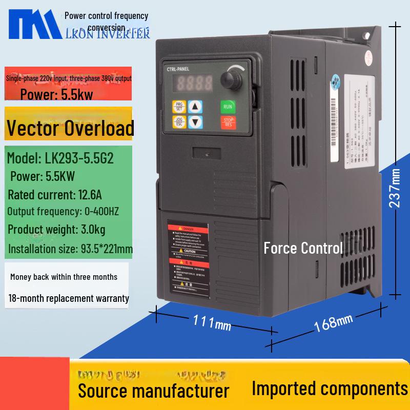 Power Control Inverter for Three-Phase Motors (1.5kW-7.5kW, 380V To 220V Speed Regulator)