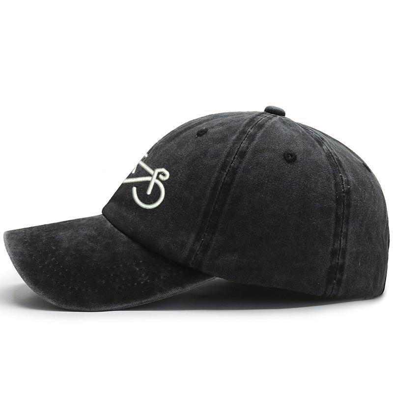 Washed Cotton Embroidered Bicycle Baseball Cap Men's Snapback Hats For Women Gorras Bone Outdoor Sports Dad Hat