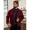 Giacca Sovraccamicia da Uomo Bordo con Zip e Tasche a Patta Cappotto Casual
