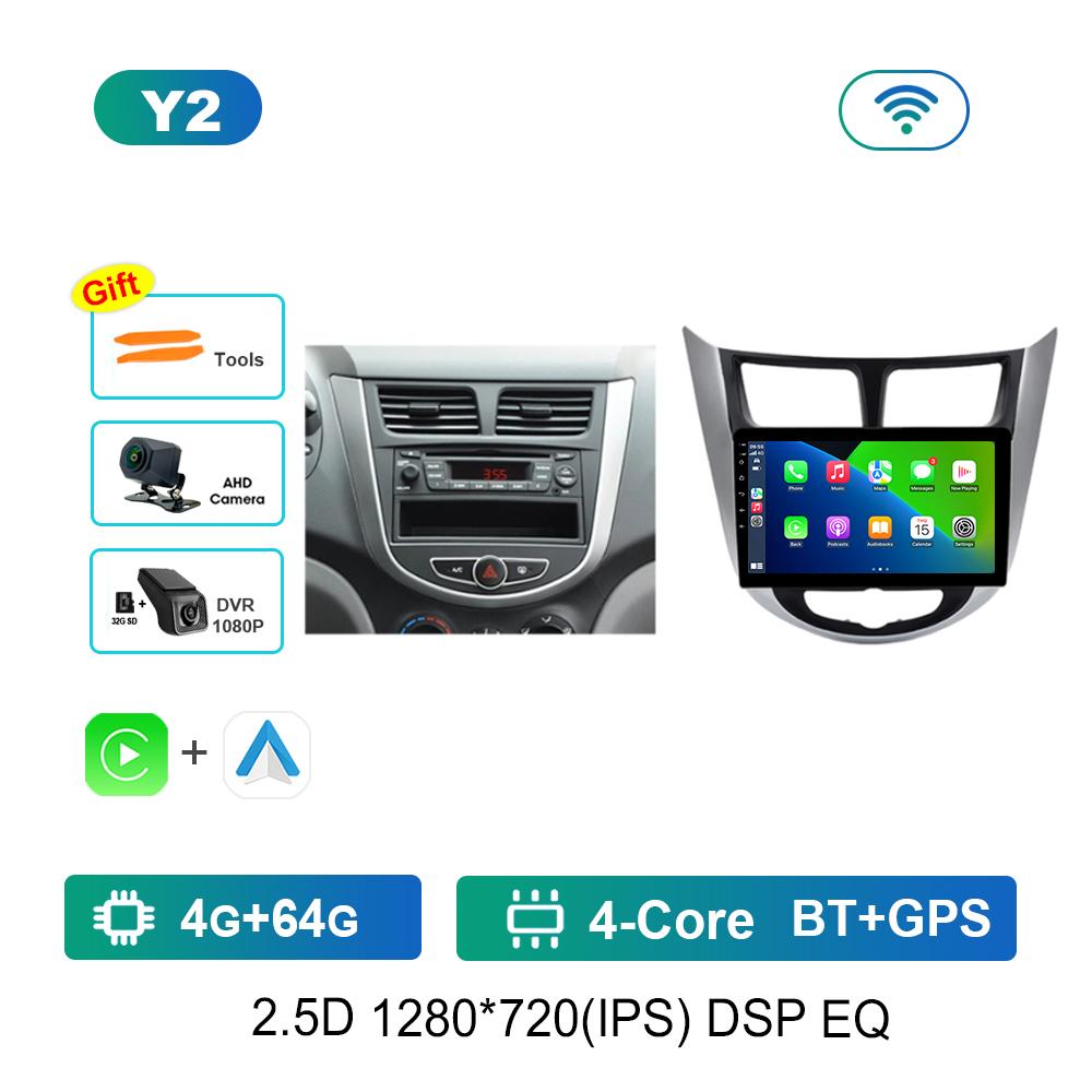 9'' for Hyundai Solaris Accent I25 2010 - 2016 Android OS GPS Car Video Multimedia Player Bluetooth WiFi HD Screen 4G Auto Tools