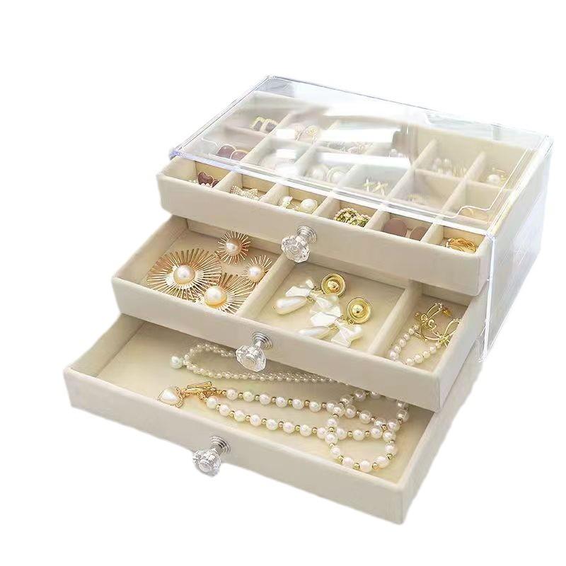 Schmuckaufbewahrungsbox mit hoher Kapazität und Oxidationsschutz für Ohrringe, Halsketten und Armbänder – Großes High-End-Design