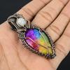Rainbow Solar Quartz Pendant Gemstone Copper Wire Wrapped Pendant Copper Jewelry Quartz Jewelry Handmade Pendant Anniversary Gifts For Her