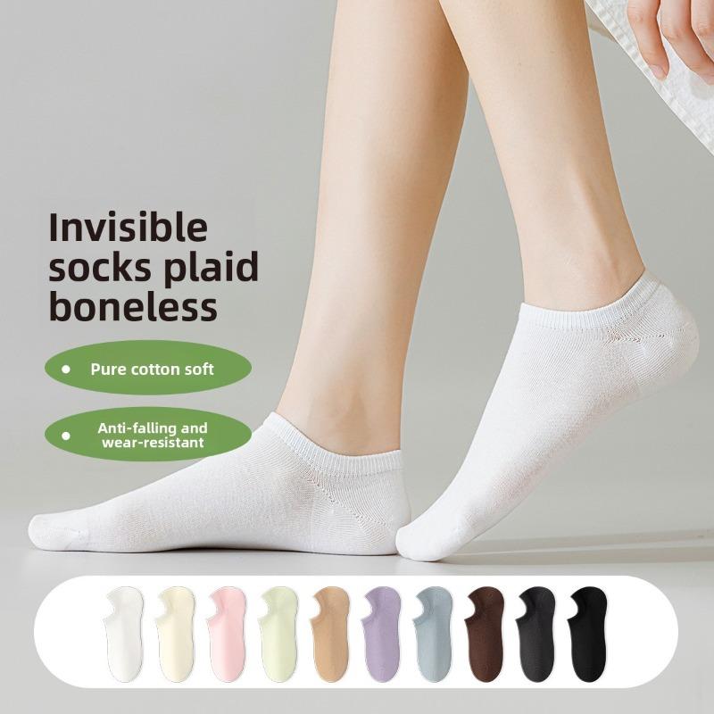Female Spring and Summer Cotton Sweat Absorbing Invisible Not To Drop with Boat Socks