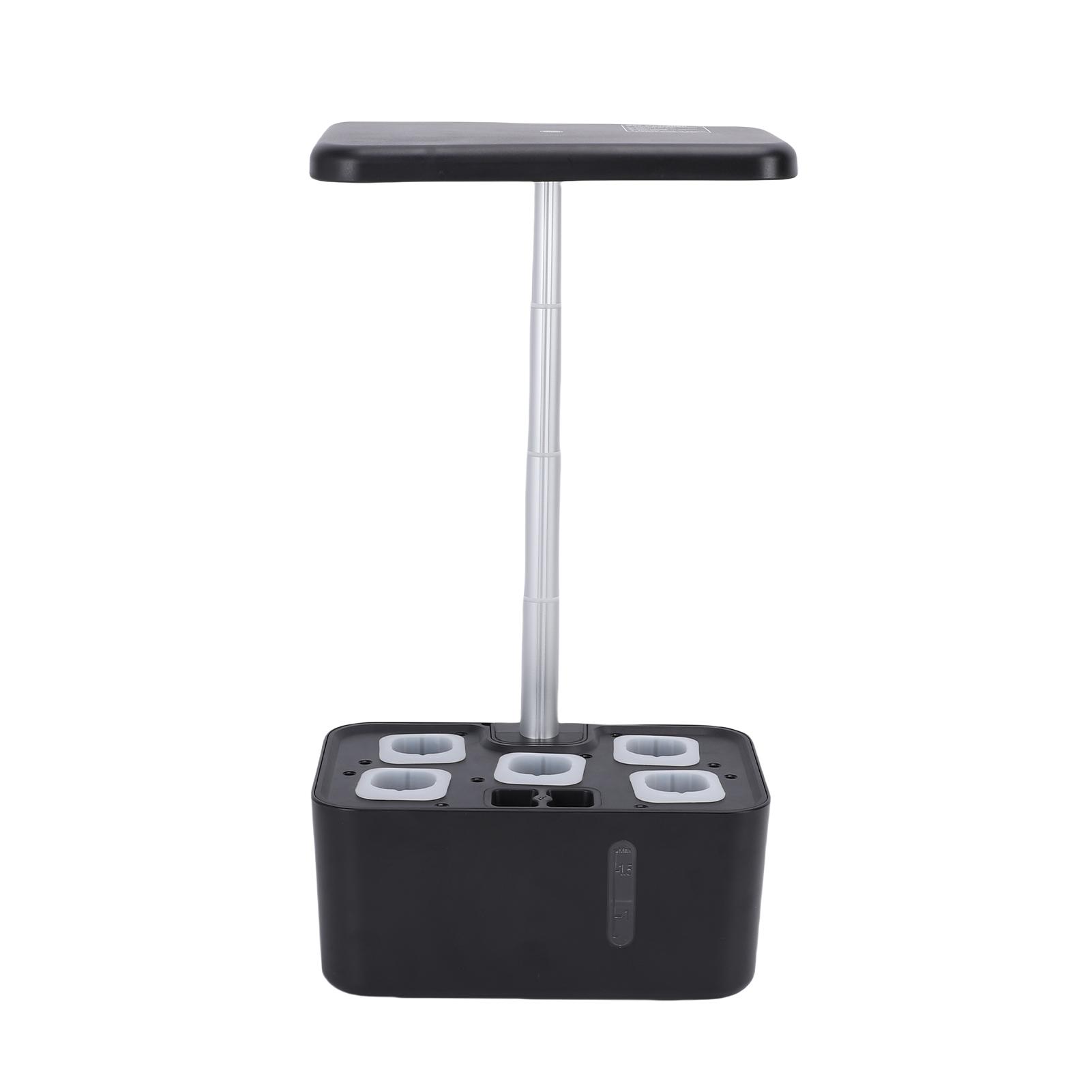 Système de culture hydroponique Kit de jardin d'intérieur avec lampe de croissance LED 10W Réservoirs d'eau visibles de 1,5 L Hauteur réglable Intégré gray