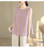 Sleeveless Plus Loose Perfect for [SDSXZWG] Women's T-Shirt, Cotton-Linen, Sizes, Office/Business, Elegant, Casual, Fit, Lightweight, Natural,