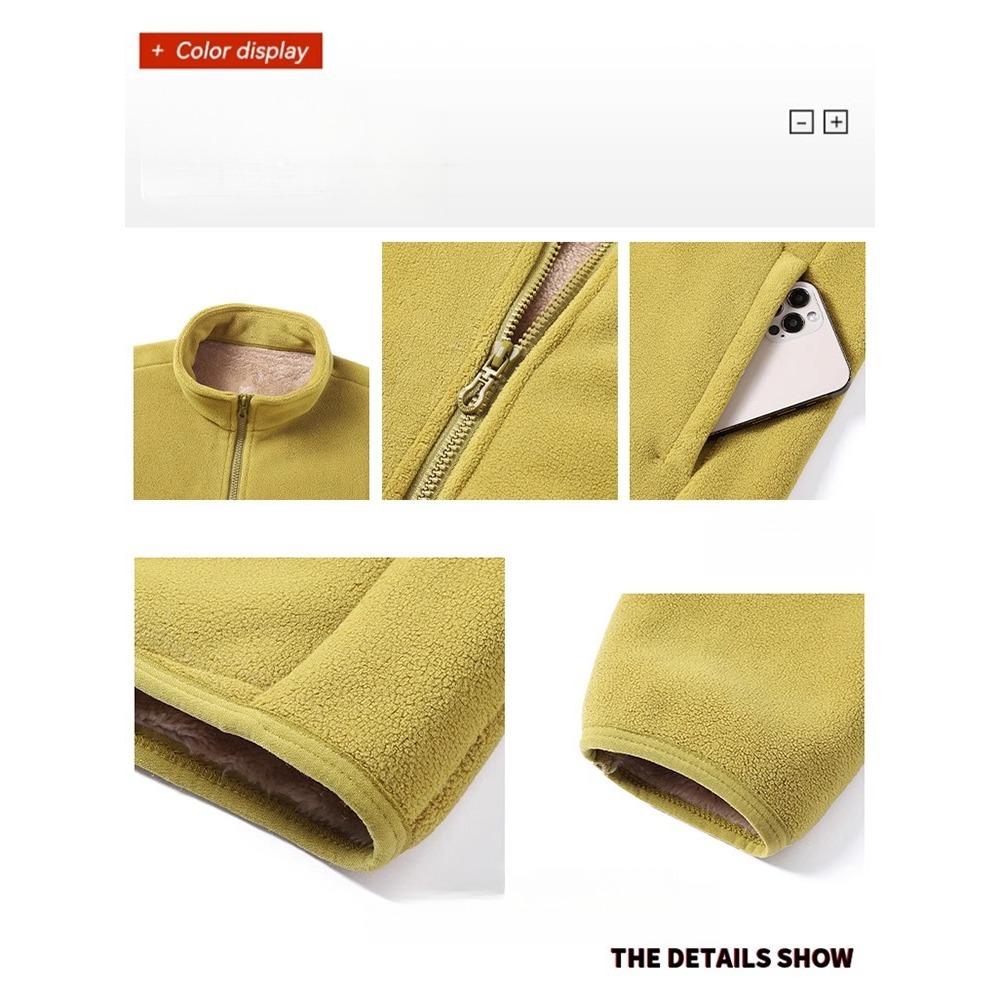 Μπουφάν Fleece Style Couple για Γυναικείο Μπουφάν Κοραλί από Γούνα από Αρνί Παχύ