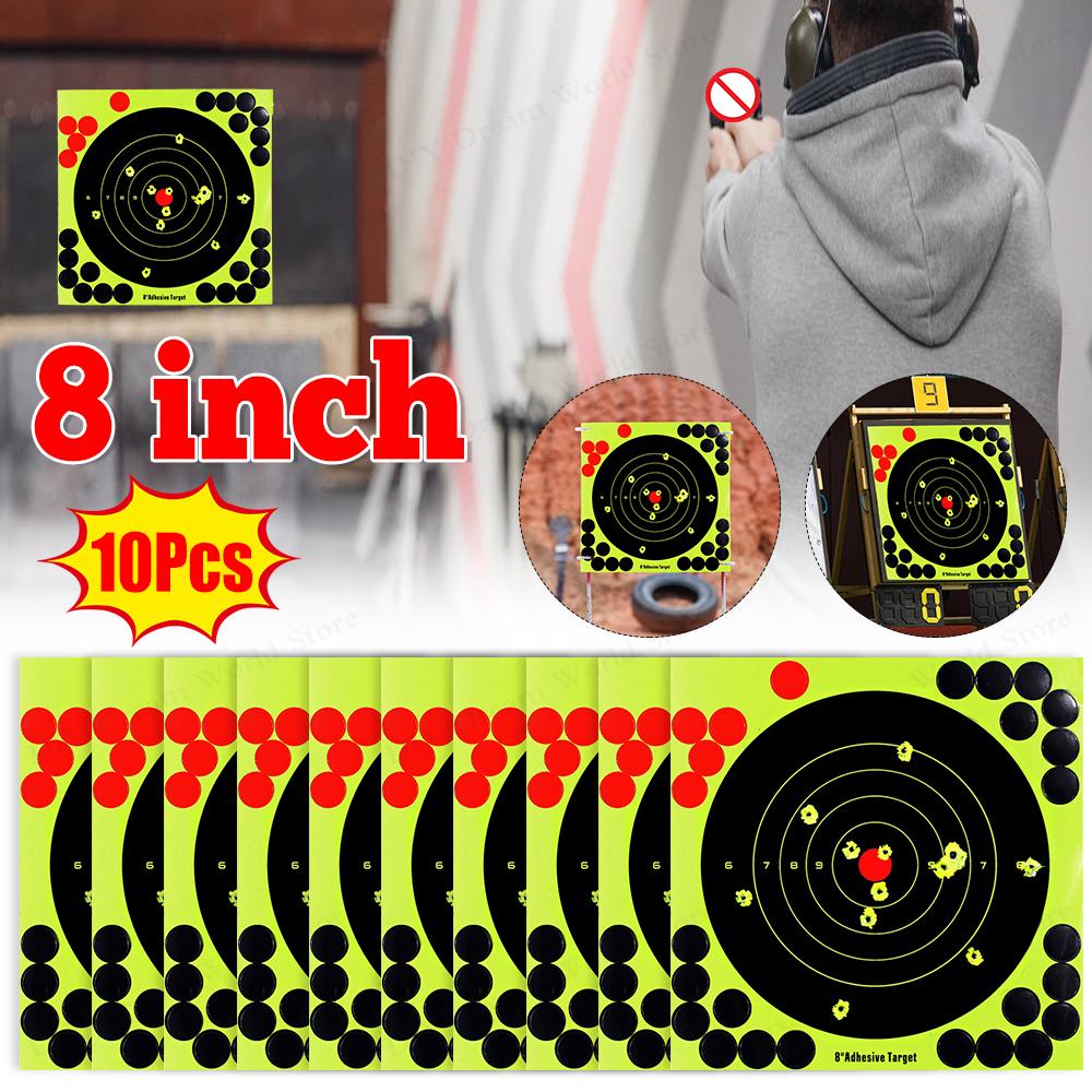 5/10PCS Square Target Pasters Reactive Splatter Targets Sticker Paper 8 Inch Self Adhesive Stickers Shooting Training Accessory