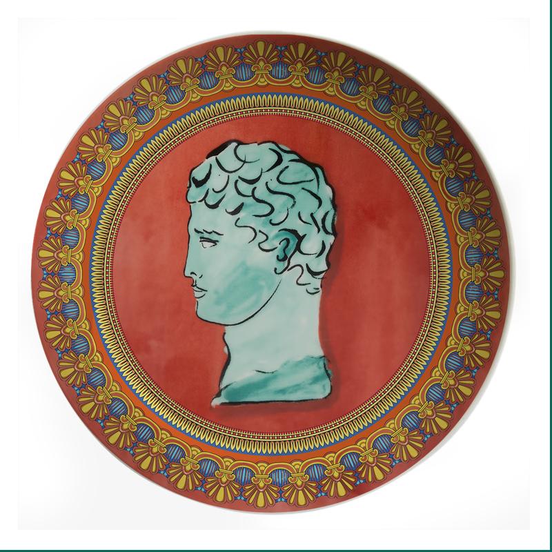 Italian Ginori 1735 Poseidon Tour Plate Ceramic Decorative Ornaments Dish Living Room Bedroom Background Wall Hanging Plate