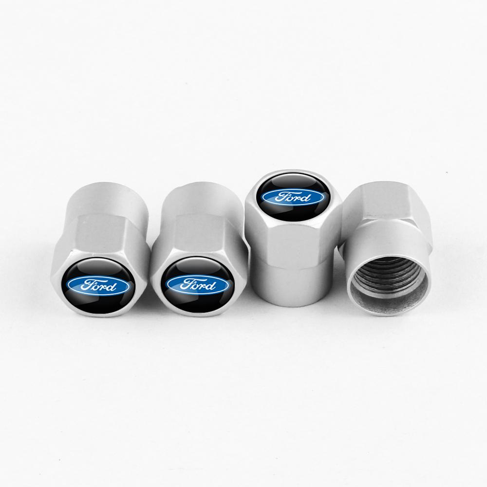 XXUI3 4pcs Car Styling Wheel Tire Valve Cap Air Stem Cover Badge Decoration For Ford Mustang ST Focus Mondeo Fiesta Kuga Accessories