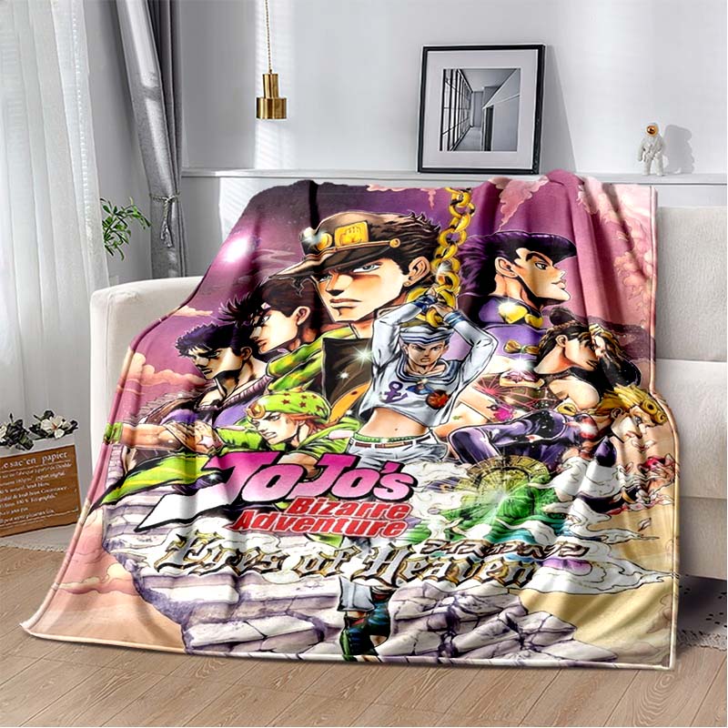 3D Cartoon Anime J-JoJo's Bizarre Adventure Bedruckte Decke Haus Sofa Bettbezug Wohnzimmer Schlafzimmer Dekoration Warme Weiche Decke