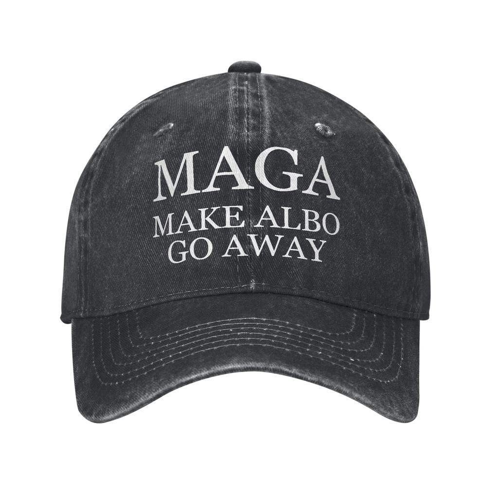 2026 Washed Baseball Cap MAGA Make Albo Go Away Spring Trucker Hat For Men Adult Design Print Hiking Fishing Sun Snapback Cap