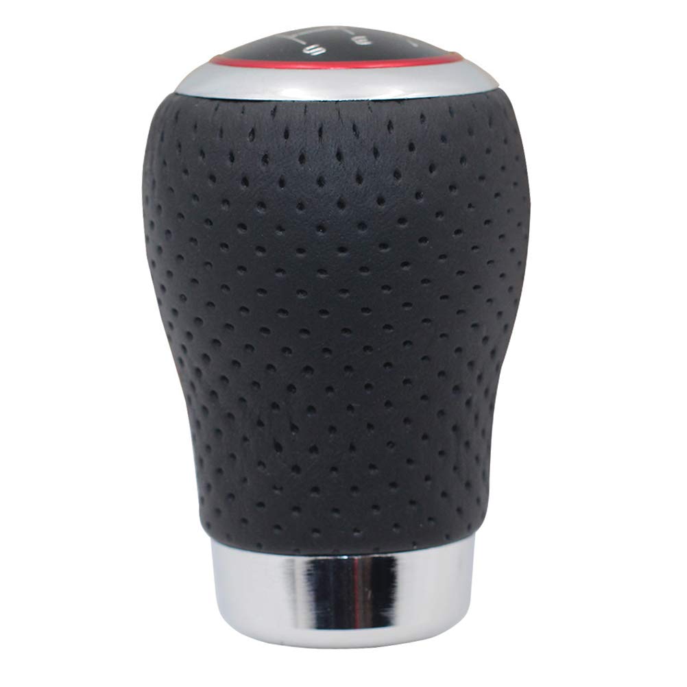 Sakan Car Shift Knob 5-Speed 8*5cm Aluminum Red Stitch