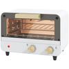 Electric Oven 12L with Timer and Adjustable Temperature, in Steel and Plastic, 31.5x27.7x22.7 cm, White and Gold