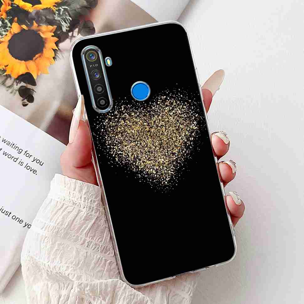 For Realme 5 RMX1911 6.5" Case Fashion Colorful Flower Soft Silicone TPU Cover For Oppo Realme5 RMX1919 Butterfly Bumper Shell