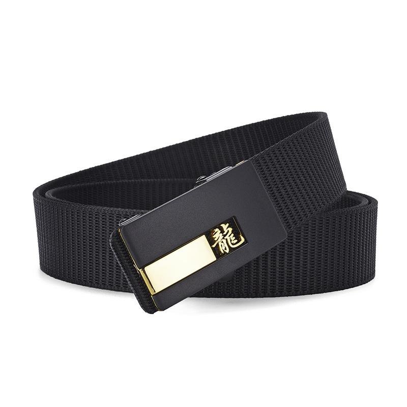 Zodiac Toothless Canvas Belt Simple Automatic Buckle Imitation Nylon Belt Casual Men'S Belt