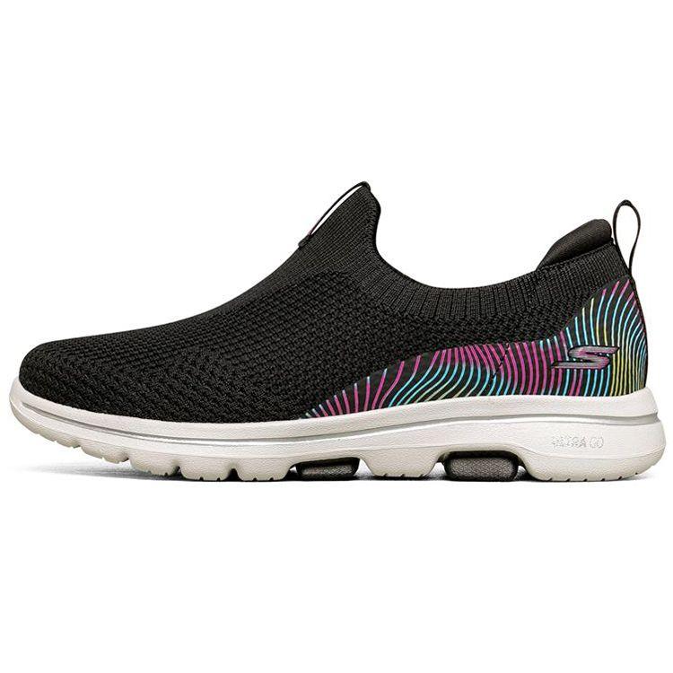 Skechers Go Walk Тканевые Удобные Без Шнурков Дышащие Низкие Повседневные Кроссовки Женские Черные 124240-BKMT 36
