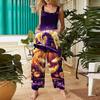 Women's Casual Halloween Printed Jumpsuit Sleeveless Printed Cotton Jumpsuit