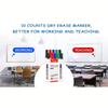Dry Erase Whiteboard Markers 2.0mm Fine Tip, Low Odor Non-Toxic Washable Pens for Kids Classroom Office, Bulk Erasable Markers Set